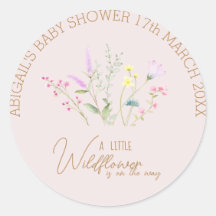 Bloemen Wildflower Meisje Baby shower Uitnodiging