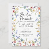 Bloemen Wildflower Vrijgezellenfeest Bruidsbrunch Kaart (Voorkant)