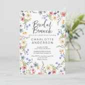 Bloemen Wildflower Vrijgezellenfeest Bruidsbrunch Kaart (Staand voorkant)