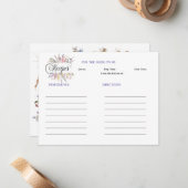 Bloemen Wildflower Vrijgezellenfeest Recept Notitiekaartje (Voorkant / Achterkant in situ)