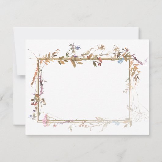 Bloemen Wildflower Vrijgezellenfeest Recept Notitiekaartje (Achterkant)