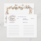 Bloemen Wildflower Vrijgezellenfeest Recept Notitiekaartje (Voorkant / Achterkant)