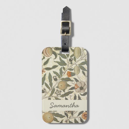 Bloemen William Morris Fruit Art Nouveau Bagagelabel (Voorkant (verticaal))