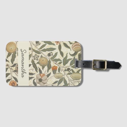  Bloemen William Morris Fruit Art Nouveau Bagagelabel (Voorkant (horizontaal))
