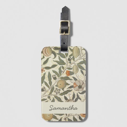  Bloemen William Morris Fruit Art Nouveau Bagagelabel (Voorkant (verticaal))
