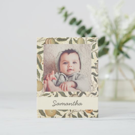  Bloemen William Morris Fruit Art Nouveau Briefkaart (Staand voorkant)