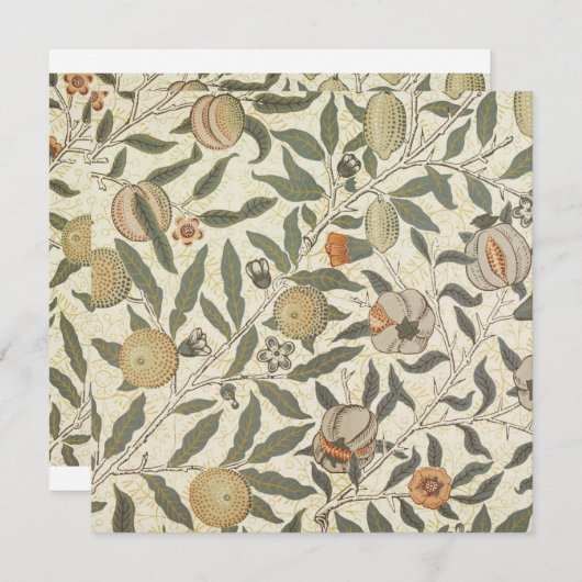  Bloemen William Morris Fruit Art Nouveau Kaart (Voorkant / Achterkant)