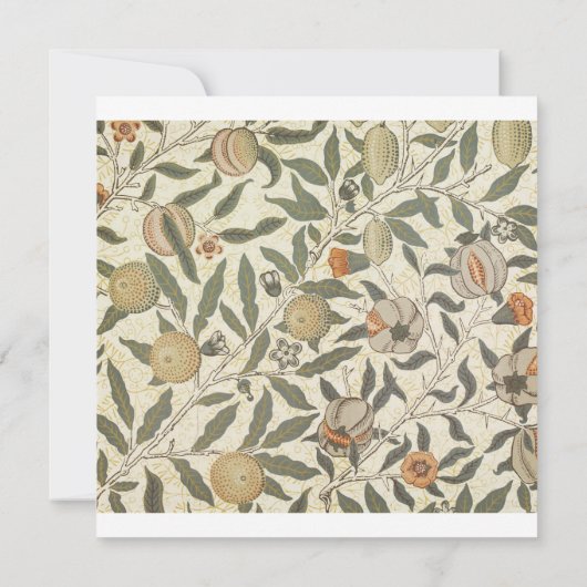  Bloemen William Morris Fruit Art Nouveau Kaart (Achterkant)