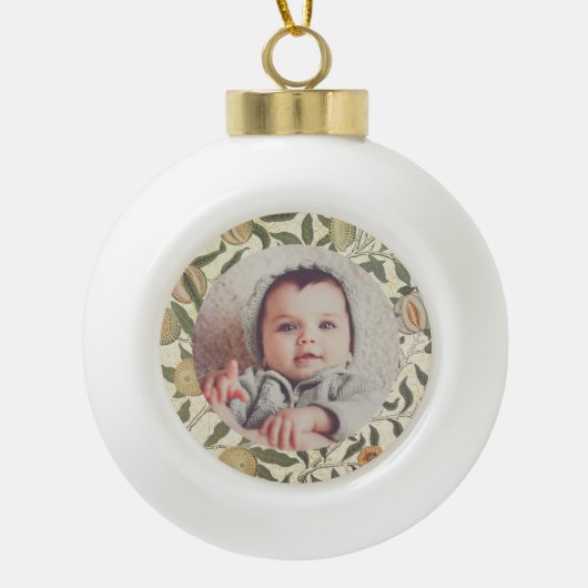  Bloemen William Morris Fruit Art Nouveau Keramische Bal Ornament (Voorkant)