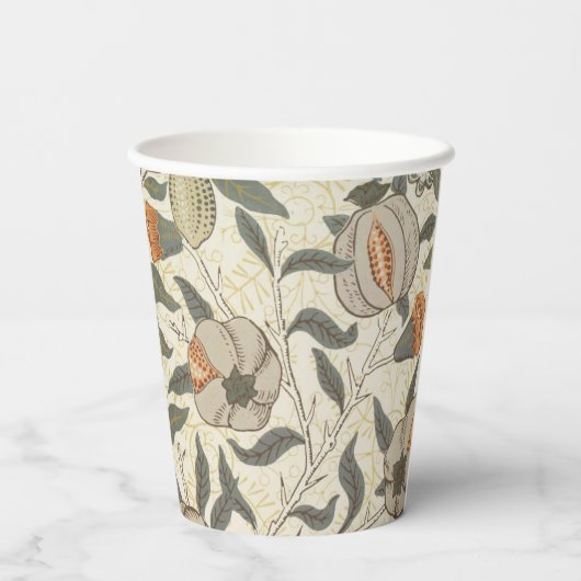  Bloemen William Morris Fruit Art Nouveau Papieren Bekers (Achterkant)