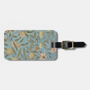 Bloemen William Morris Fruit Blue Floral Bagagelabel