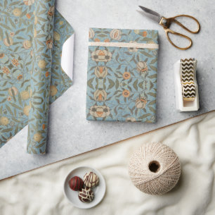  Bloemen William Morris Fruit Blue Floral Cadeaupapier