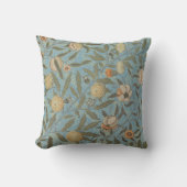 Bloemen William Morris Fruit Blue Floral Kussen (Voorkant)