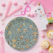 Bloemen William Morris Fruit Blue Floral Papieren Bordje (Feest)