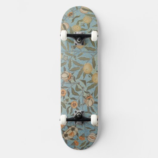  Bloemen William Morris Fruit Blue Floral Persoonlijk Skateboard (Voorkant)