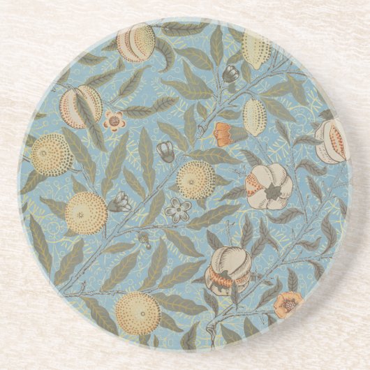 Bloemen William Morris Fruit Blue Floral Zandsteen Onderzetter (Voorkant)