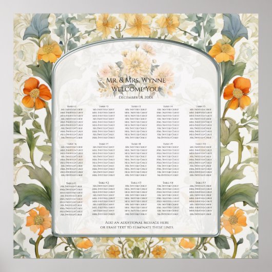  Bloemen William Morris Gele Zitting Grafiek Poster (Voorkant)