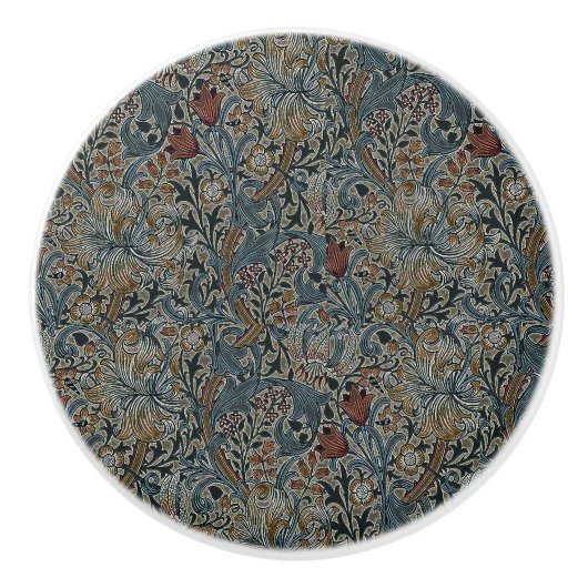 bloemen William Morris Golden Lily Keramische Knop (Voorkant)