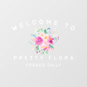 bloemen winkel bedrijf welkom bord aquarel raamsticker (Vel)