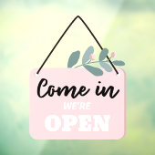 Bloemen Winkel Open We Zijn Geopend Raamsticker (Vel 3)