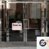 Bloemen Winkel Open We Zijn Geopend Raamsticker (Kantoordeur)