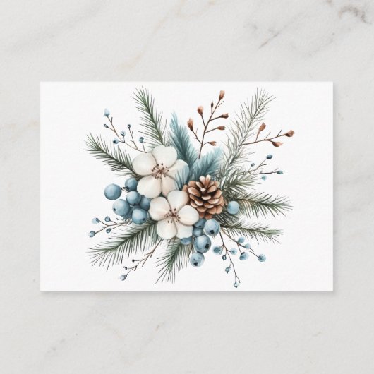 Bloemen Winter Teddybeer Salie Groene Luier Raffle Informatiekaartje (Achterkant)