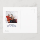 Bloemen & Wintervogel | Foto Kerstkaart Feestdagenkaart (Achterkant)