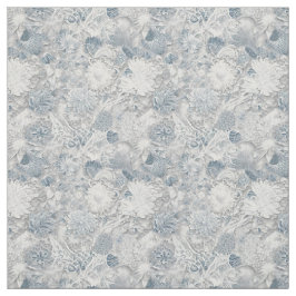 Bloemen Wit & Blauw Naadloos Patroon Stof