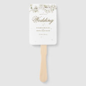  Bloemen Wit Bloesem Bruiloft Programma Handwaaier (Voorkant)