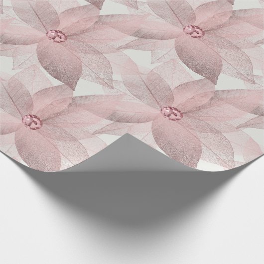 Bloemen Wit Bruids Graduatio Verjaardag 16e Grijs Cadeaupapier (Hoek)