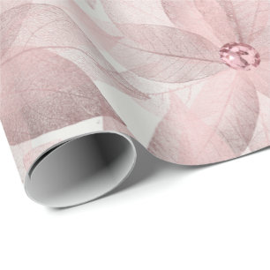 Bloemen Wit Bruids Graduatio Verjaardag 16e Grijs Cadeaupapier