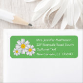 Bloemen Wit Daisy Bloem Groen Retouradres Etiket (Insitu)