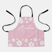 Bloemen Wit Daisy Roze Meisjes Schort (Voorkant)