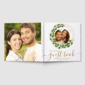 Bloemen Wit en Goud Custom Photo Wedding Gastenboek (Volledig)