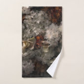 bloemen wit en roest hydrangea botanisch bad handdoek (Handdoek)