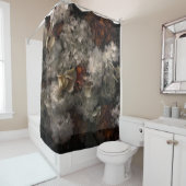  bloemen wit en roest hydrangea botanisch douchegordijn (In situ)