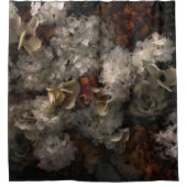 bloemen wit en roest hydrangea botanisch douchegordijn (Voorkant)