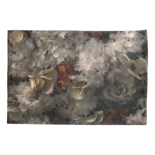  bloemen wit en roest hydrangea botanisch kussensloop (Achterkant)