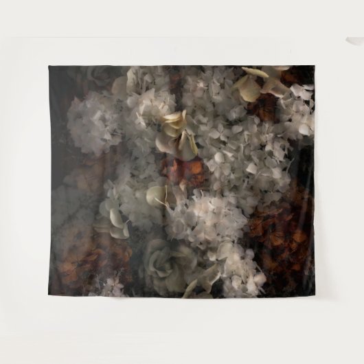  bloemen wit en roest hydrangea botanisch wandkleed (Voorkant (horizontaal))