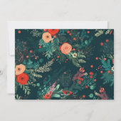 Bloemen Wit Gouden Boog Ingelijste Foto Kerstmis Feestdagenkaart (Achterkant)