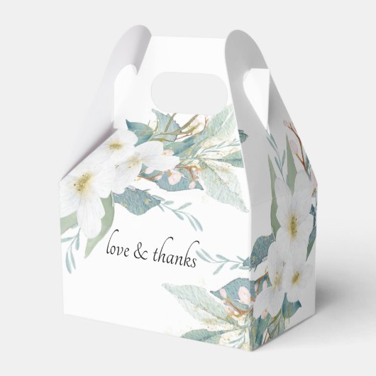 Bloemen, Wit, Huwelijksdoos geschenkdoos Bedankdoosjes (Achterkant)