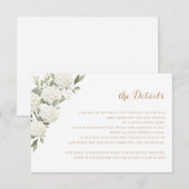 Bloemen wit Hydrangea groen bruiloft details Kaart (Voorkant / Achterkant)
