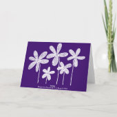 Bloemen - Wit op Deep Paars Kaart (Achterkant)