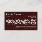  bloemen - Wit op donkerbruin Visitekaartje (Achterkant)