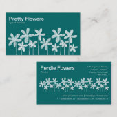  bloemen - Wit op groen 006666 Visitekaartje (Voorkant / Achterkant)