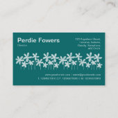  bloemen - Wit op groen 006666 Visitekaartje (Achterkant)