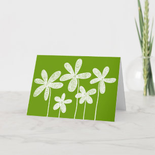 Bloemen - Wit op Groen 669900 Kaart