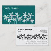  bloemen - Wit op groen (afwisselend) Visitekaartje (Voorkant / Achterkant)