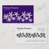  bloemen - Wit op Paars (afwisselend) Visitekaartje (Voorkant / Achterkant)