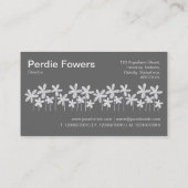 bloemen - Wit op zwart (twee tonen) Visitekaartje (Achterkant)